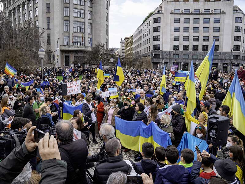 Manifestación en apoyo a Ucrania en Bilbao