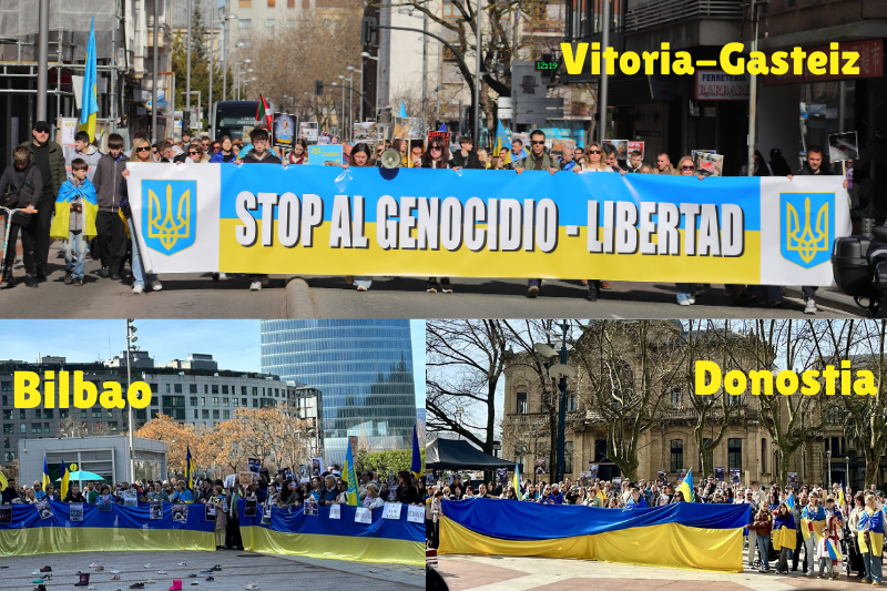 APOYO A UCRANIA EN LAS TRES CAPITALES VASCAS