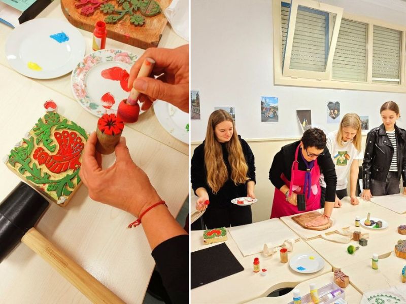 El Taller de San Nicolás en el Centro Ucraniano Rodovid en Donostia-San Sebastián, lo celebramos el 18 de noviembre, y en esta ocasión lo dedicamos al arte artesanal, en concreto al aprendizaje de estampado textil enseñado por la artista y artesana Yuliya Prokopenko, socia de la Asociación Ucrania-Euskadi.